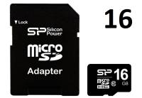 Карта памяти micro SD, 16Gb, 10 class, плюс переходник, купить дешево.